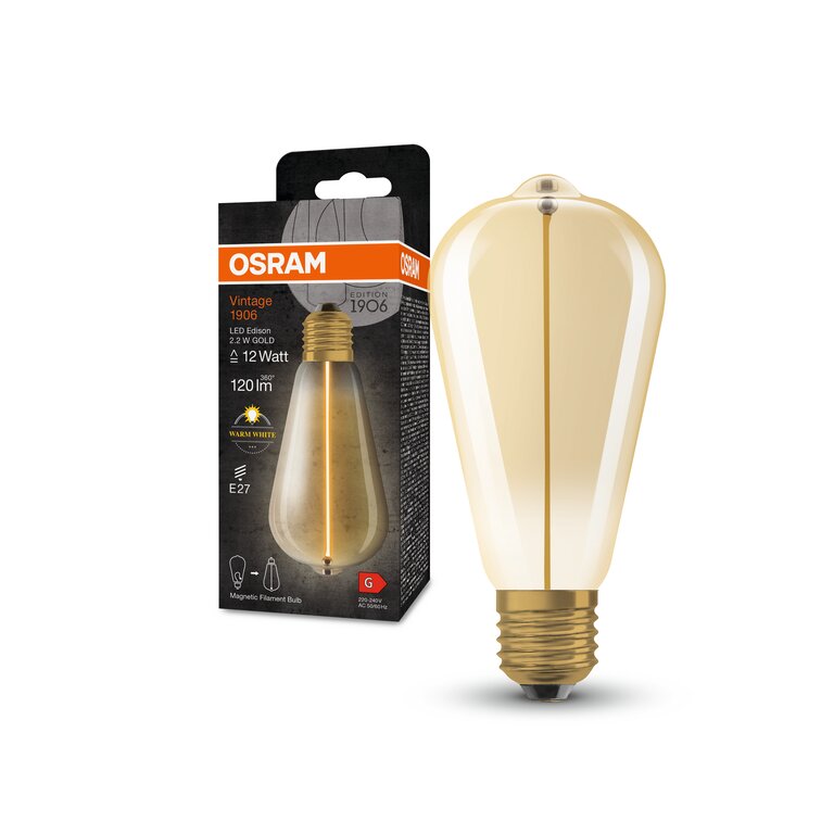 Vintage 1906 LED CLASSIC A Globe and EDISON WITH FILAMENT MAGNETIC STYLE